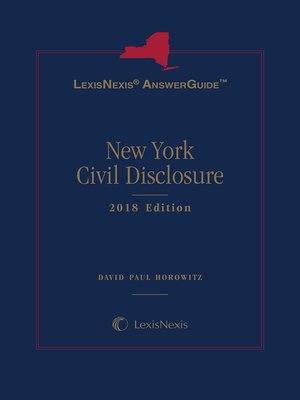cover image of LexisNexis AnswerGuide New York Civil Disclosure